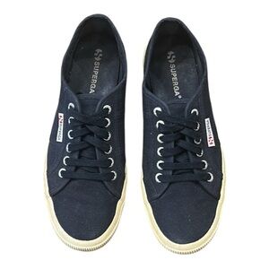Superga Cotu Classic Sneakers Navy Blue Beige Sole Size 7